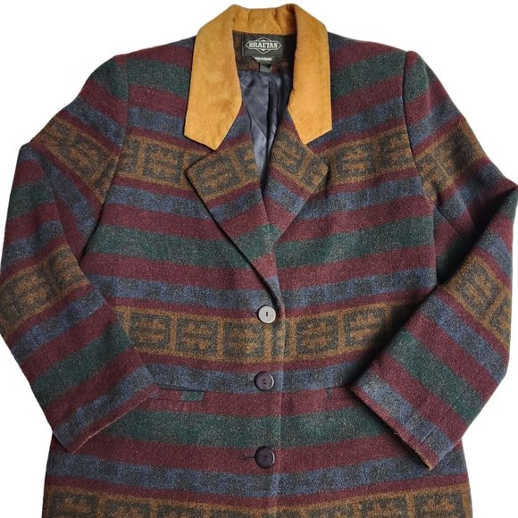 Braetan Aztec Blazer Wool Blend Sport Coat Jacket Southwestern Women’s - Picture 2 of 8